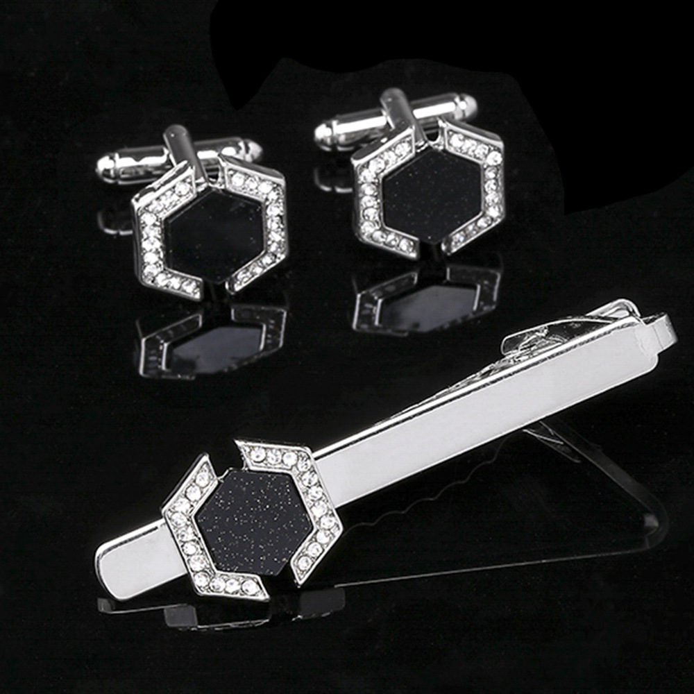 Men Formal Wear With Tie - 1 STKS Sterrenhemel Geometrische Zeshoek Manchetknopen