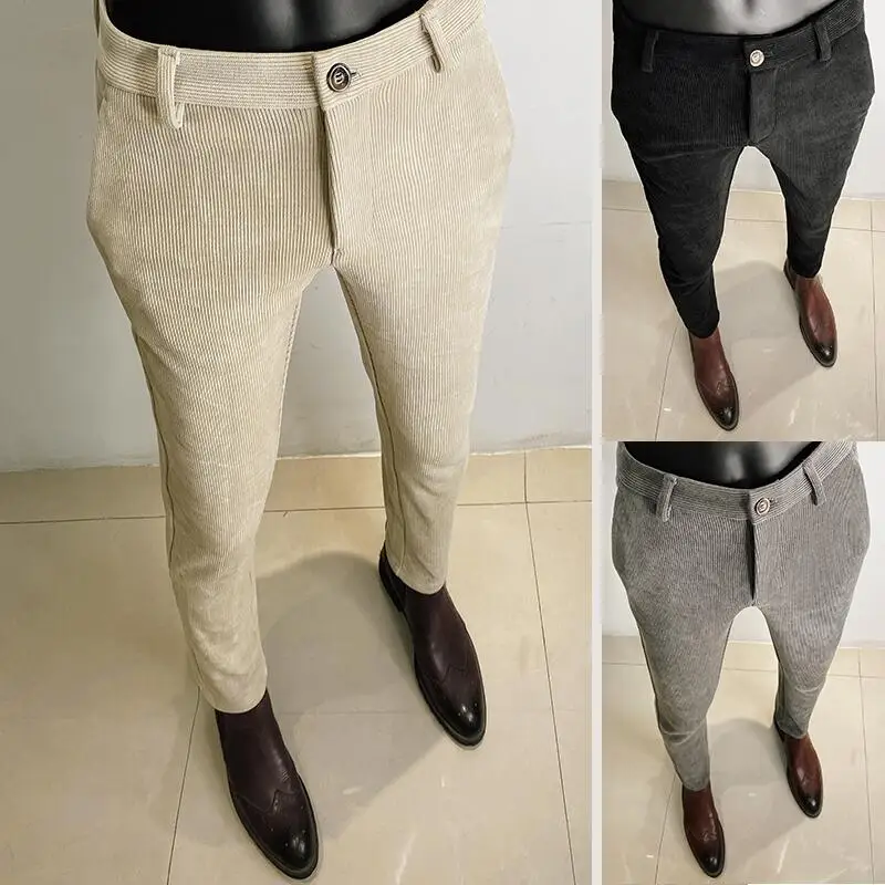 Men Formal Wear Dress - Herfst Winter Verdikte Wollen Pak Broek