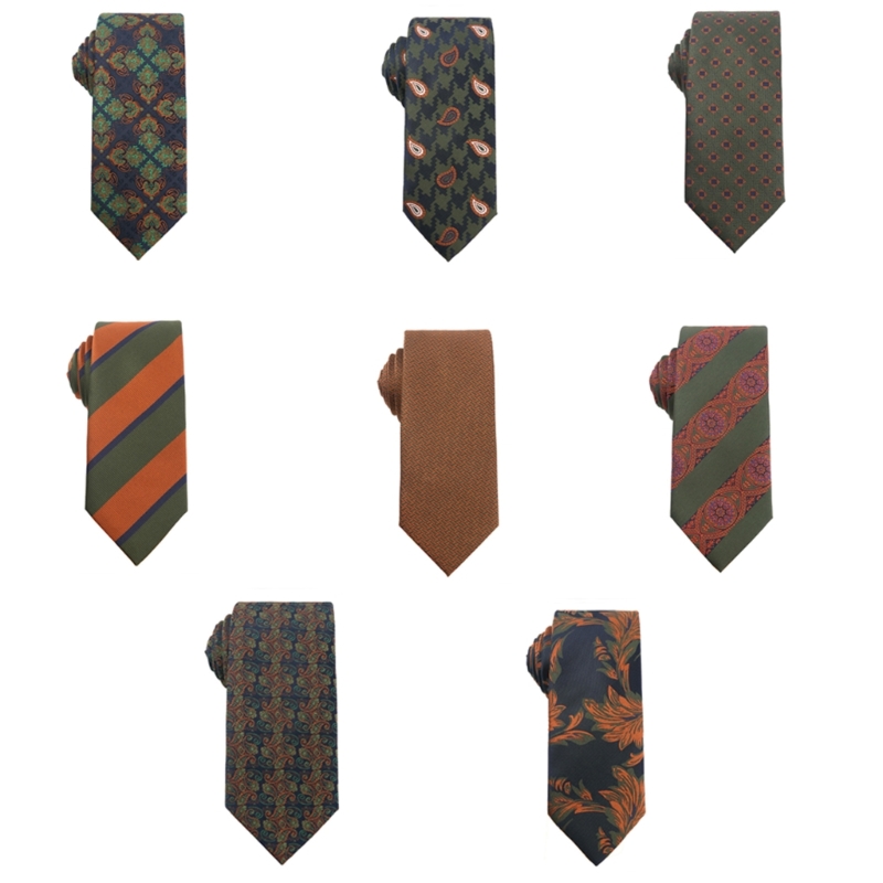 Men Formal Wear With Tie - Heren Dames Vintage Bloem Gestreepte Stropdas