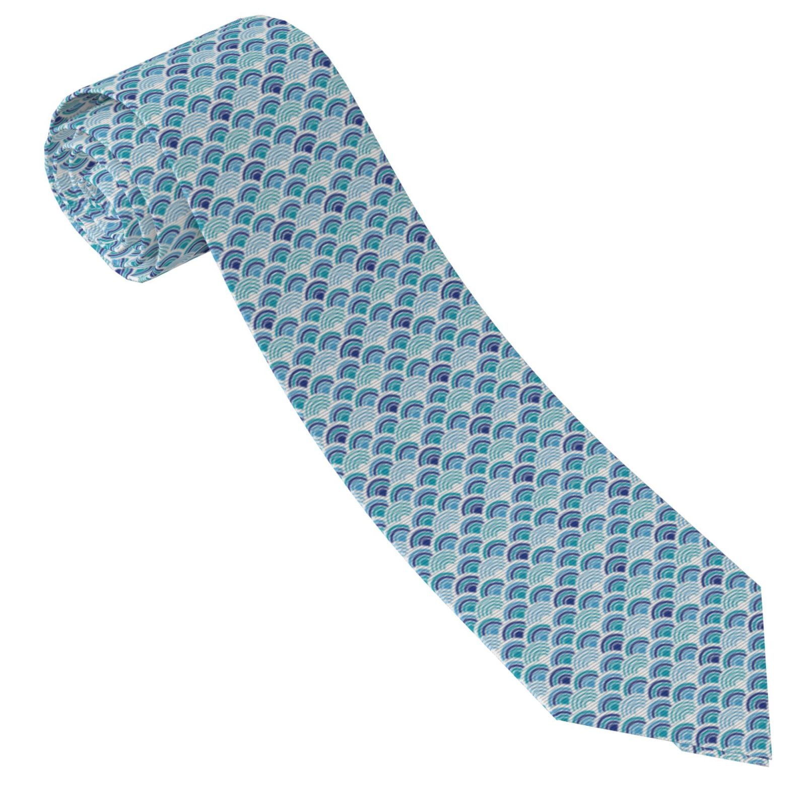 Scale - Men Formals & Ethnic Wear - Blauwe visschaal textuur print stropdassen patroon