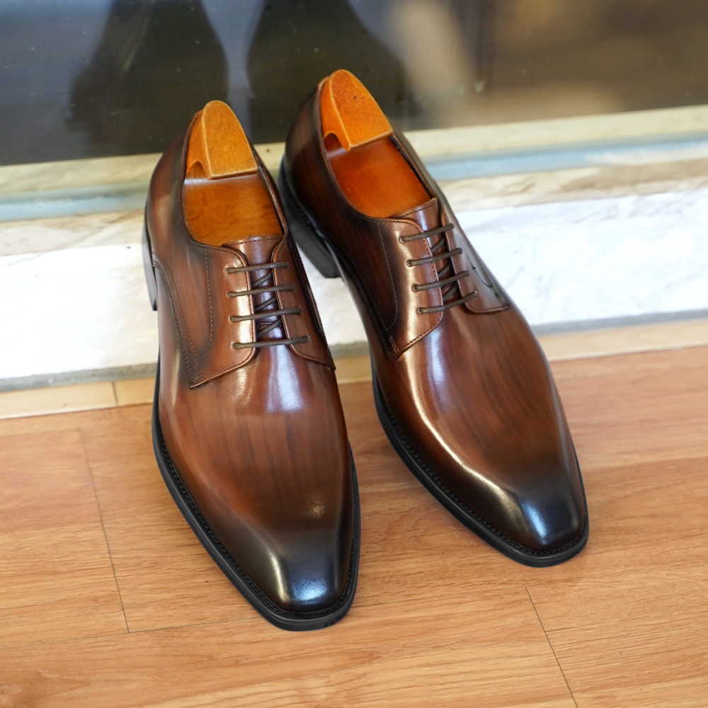 Men Formal Wear Dress - Zakelijke vrijetijdsschoenen voor heren, noodlijdende houtnerf,