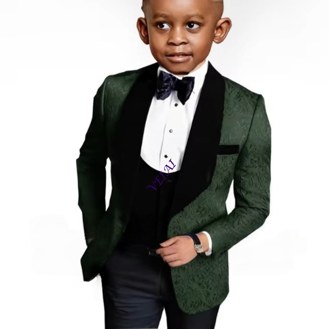 Formal Wear For Men Kids - IFashion Jongens Bloemig Driedelig Pak Bruiloft
