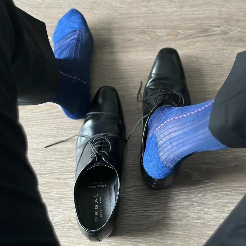 Men Formal Wear Dress - Heren sokken blauw zwart formele kleding