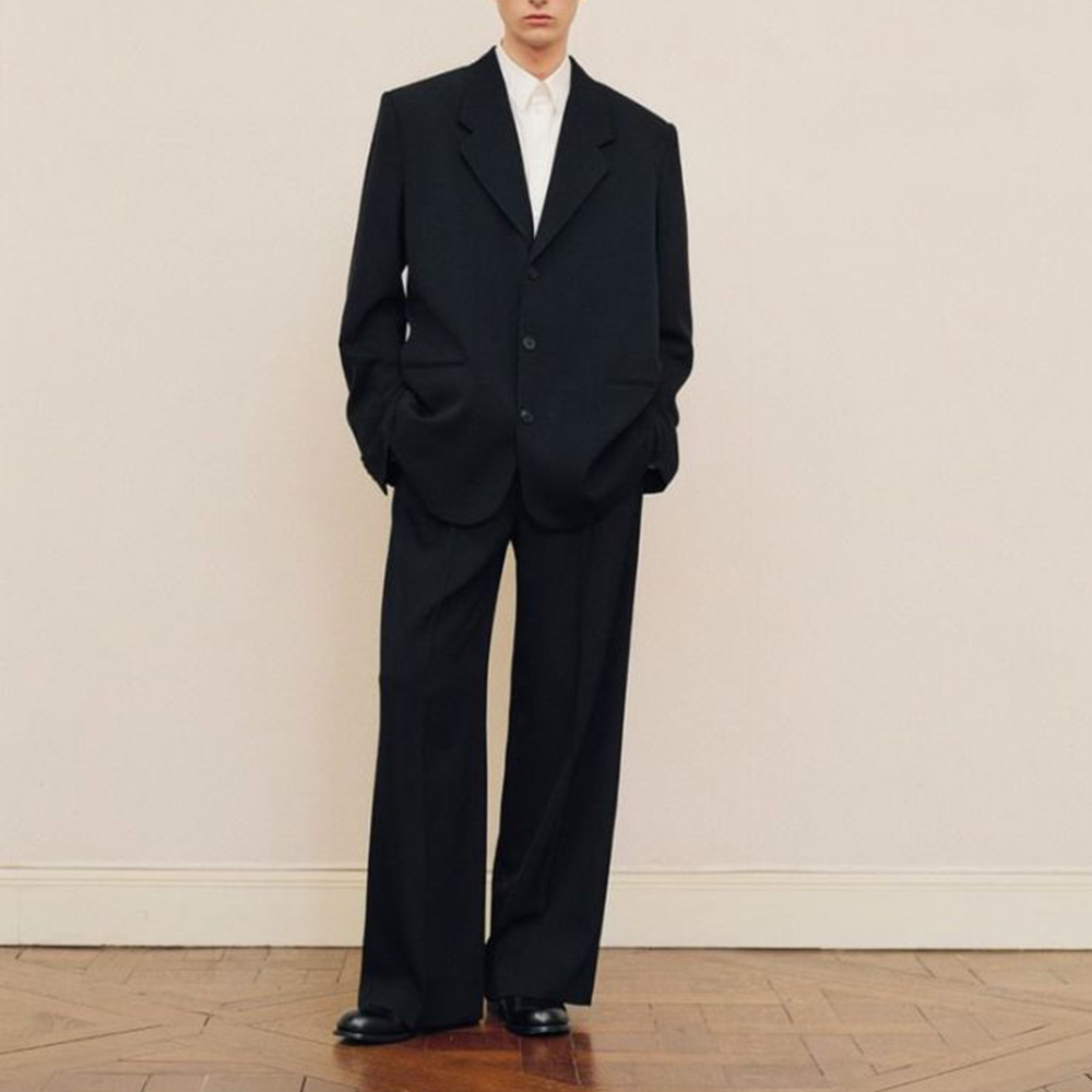 Men'S Formal Wear In Wedding - Heren zwart oversized pak set enkele