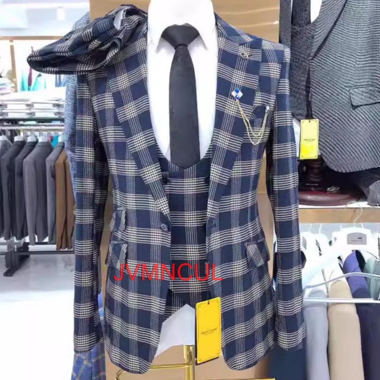Heren kleurblok 3-delig pak mo - Men'S Formal Wear For Reception recensie en prijs