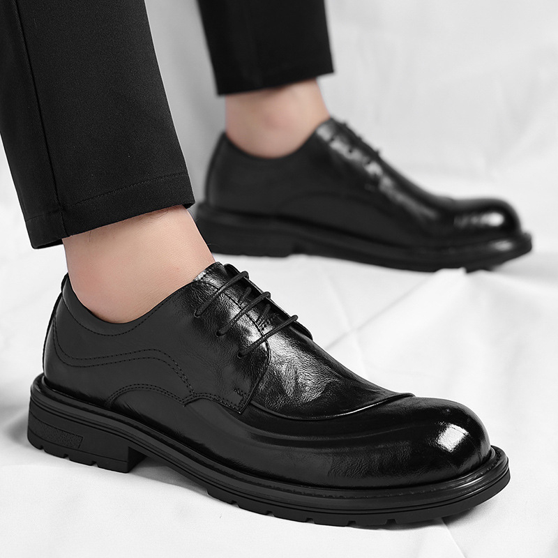 Bruin gepolijst echt leer met  - Men'S Formal Wear In Wedding recensie en prijs