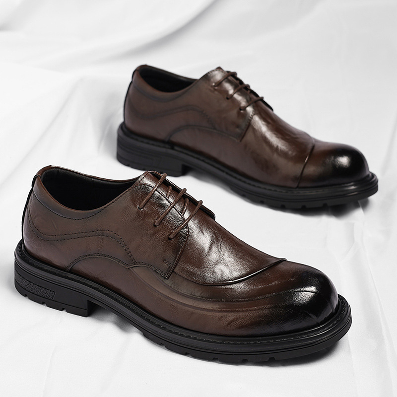 Bruin gepolijst echt leer met  - Men'S Formal Wear In Wedding recensie en prijs
