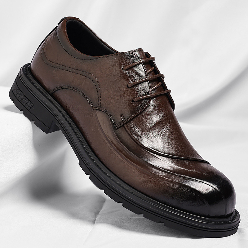 Bruin gepolijst echt leer met  - Men'S Formal Wear In Wedding recensie en prijs