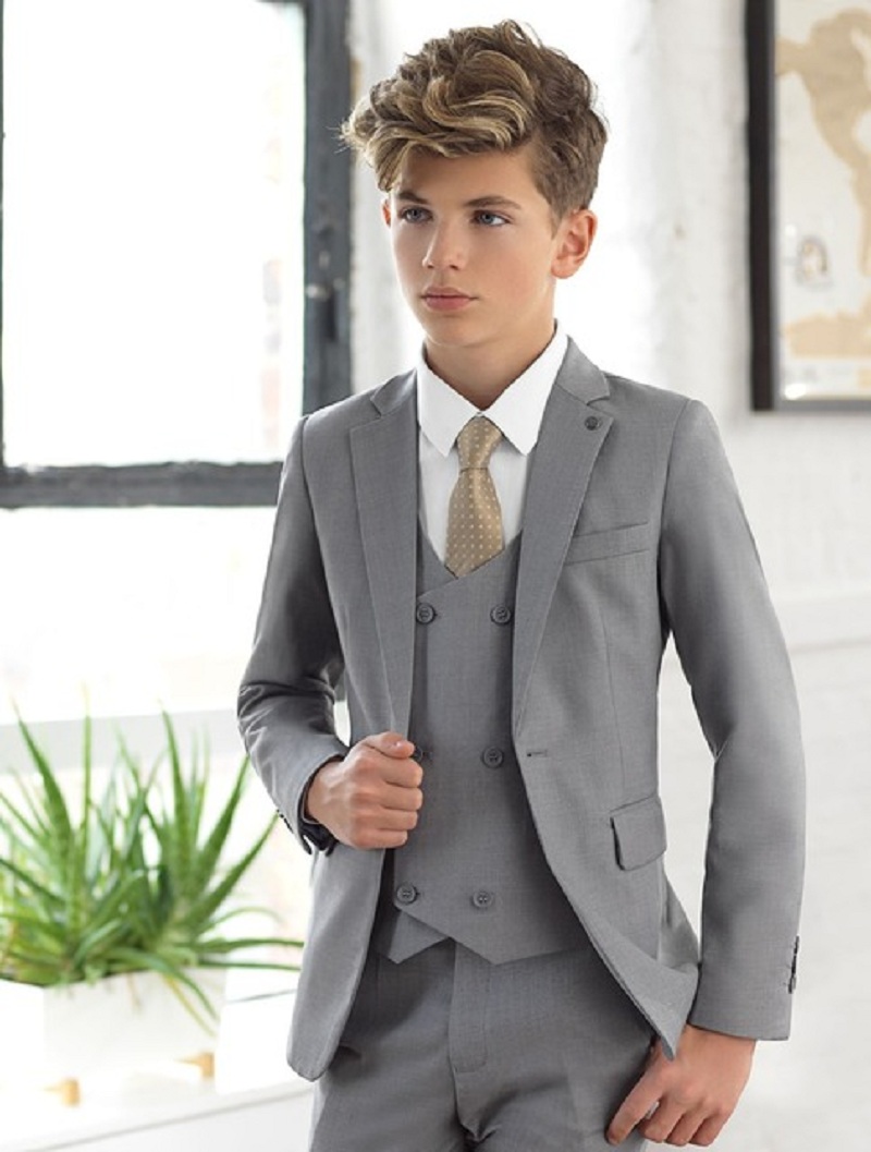 Lichtgrijs Notch Revers Kinder - Formal Wear For Men Kids recensie en prijs