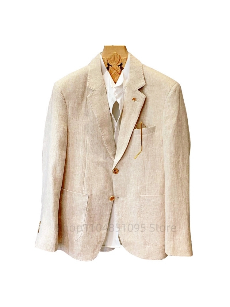 Beige herenpak linnen blazers  - Men Formal Wear Design recensie en prijs