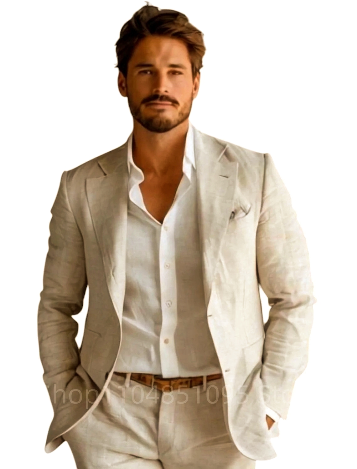 Blauwe Slim Fit Heren Linnen B - Men Formal Wear Design recensie en prijs