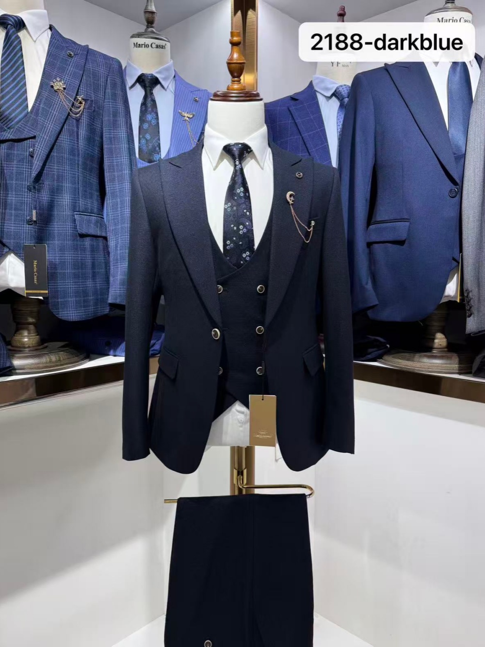 Donkerblauw Herenpak 3-delig,  - Men Formal Wear Office recensie en prijs